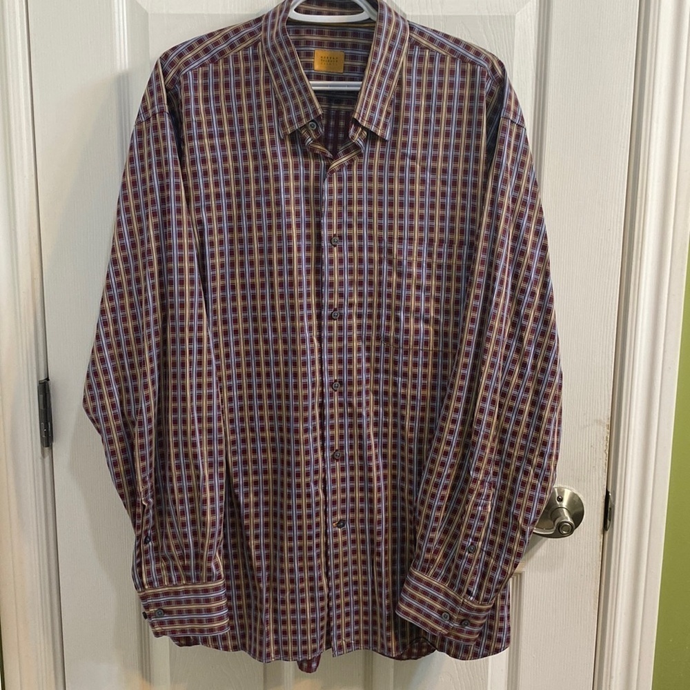 Robert Talbott Carmel 100% Cotton Burgundy Plaid Button Down Shirt Men’s Size XL